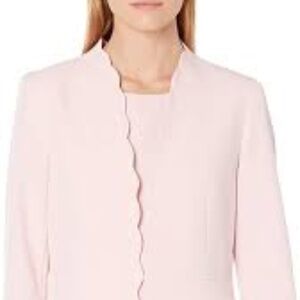 Kasper Stretch Crepe Scalloped Edge Jacket